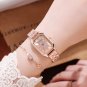 New square steel strap retro women's watch silver