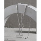Office Box Chain OT Drop 925 Sterling Silver Necklace Rhodium