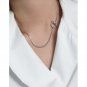 Office Box Chain OT Drop 925 Sterling Silver Necklace Rhodium