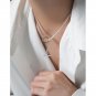 Office Box Chain OT Drop 925 Sterling Silver Necklace Rhodium