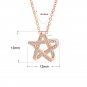 Office CZ Hollow Star 925 Sterling Silver Necklace Rose Gold