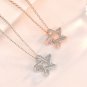 Office CZ Hollow Star 925 Sterling Silver Necklace Silver