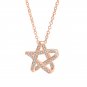 Office CZ Hollow Star 925 Sterling Silver Necklace Silver