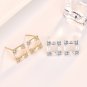 Office Geometry CZ Hollow Square 925 Sterling Silver Stud Earrings Silver