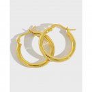 Office Geometry Round Circle 925 Sterling Silver Hoop Earrings Rhodium