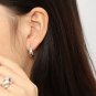Office Irregular U Shape Hot 925 Sterling Silver Hoop Earrings Rhodium