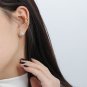 Office Micro Setting CZ Waterdrop 925 Sterling Silver Stud Earrings Rhodium