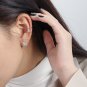 Office Micro Setting CZ Waterdrop 925 Sterling Silver Stud Earrings Rhodium