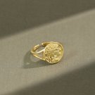 Office Portrait Coin Round 925 Sterling Silver Adjustable Ring Rhodium