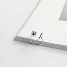 Office Simple Round Ball Rectangle 925 Sterling Silver Adjustable Ring Rhodium