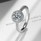 Open Adjustable Women's Ring Niche Design Fashion Temperament Rhinestone Rings heart