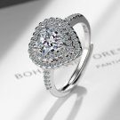 Open Adjustable Women's Ring Niche Design Fashion Temperament Rhinestone Rings pink square