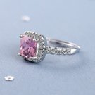 Open Adjustable Women's Ring Niche Design Fashion Temperament Rhinestone Rings white square