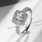 Open Adjustable Women's Ring Niche Design Fashion Temperament Rhinestone Rings yellow square