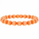 Orange Cats Eye Stone 8mm Bead Beaded Stretch Bracelet B9201OR