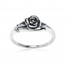 Oxidized Flower Rose Ring in Sterling Silver, Size 7 R15611-7