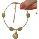 Palace Design Hetian Yu Bell Personality Light Luxury Bracelet for women golden