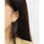 Party C Shape Circle 925 Sterling Silver Hoop Earrings Rhodium