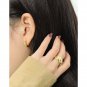 Party C Shape Circle 925 Sterling Silver Hoop Earrings Yellow Gold