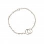 Party Double Circles 925 Sterling Silver Chain Bracelet Yellow Gold