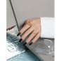 Party Hollow Hearts Wide 925 Sterling Silver Adjustable Ring Rhodium