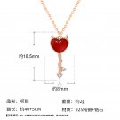 Party Red CZ Demon Heart Key 925 Sterling Silver Necklace Rose Gold