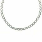 Pave Simulated Diamond CZ interlaced double circle Necklace N2837