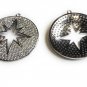 Pave Star Charm; Silver Star Charm; Micro Pave Star Charm; JStar Charm 32x30mm 1 Pc Default Title