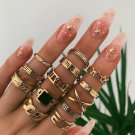 Personality Exaggerated Punk Style Metal Rings 13 Pcs Set gold