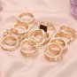 Personality Exaggerated Punk Style Metal Rings 13 Pcs Set silver