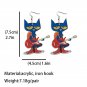 Picture book student earrings guitar cat elephant puppy cute earrings 1