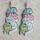 Picture book student earrings guitar cat elephant puppy cute earrings 3