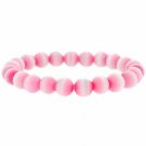 Pink Cats Eye Stone Beaded Stretch Bracelet B9201PK