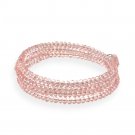 Pink Glass Bead Coil Bracelet B12406PK