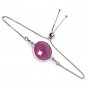 Pink SapphiSterling Silver Adjustable Bolo Bracelet Layering Bracelet Gifts for Her Default Title