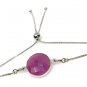 Pink SapphiSterling Silver Adjustable Bolo Bracelet Layering Bracelet Gifts for Her Default Title