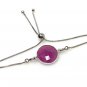 Pink SapphiSterling Silver Adjustable Bolo Bracelet Layering Bracelet Gifts for Her Default Title