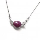 Pink SapSterling Silver Dainty Necklace Natural Gemstone Delicate Silver Jewelry Gifts for Her 18
