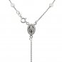 Polished Rosary Chain and Bead Necklace in Sterling Silver
