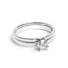 Polished Stainless Steel Double CZ Ring - ZRJ4141