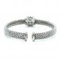 Popcorn Texture Cuff Bangle with Blue Topaz and Diamonds in Sterling Silver Sterling Silver