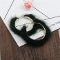 Popular Plush Large Circle Earrings Exaggerated Atmosphere Girl Heart Mink Hair Earrings Black