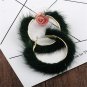 Popular Plush Large Circle Earrings Exaggerated Atmosphere Girl Heart Mink Hair Earrings Black
