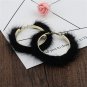 Popular Plush Large Circle Earrings Exaggerated Atmosphere Girl Heart Mink Hair Earrings Grey