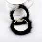 Popular Plush Large Circle Earrings Exaggerated Atmosphere Girl Heart Mink Hair Earrings Grey