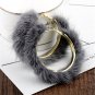 Popular Plush Large Circle Earrings Exaggerated Atmosphere Girl Heart Mink Hair Earrings Pink