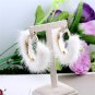 Popular Plush Large Circle Earrings Exaggerated Atmosphere Girl Heart Mink Hair Earrings Red