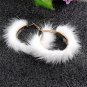 Popular Plush Large Circle Earrings Exaggerated Atmosphere Girl Heart Mink Hair Earrings Red
