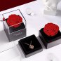 Preserved Red Real Rose with I Love You Necklace Mothers Day Gifts gold