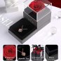 Preserved Red Real Rose with I Love You Necklace Mothers Day Gifts gold